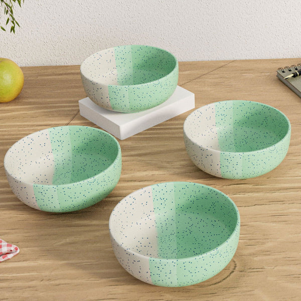 TT Green Ceramic Bowl Set Of 4 - The Earth Store - Bowls